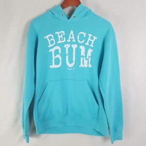 Beach Bum Hoodie Mens Small Blue Unisex Jacket Long Sleeve Pockets Island‎ Jay